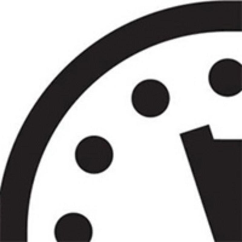 Weltuntergangsuhr zeigtdrei Minuten vor zwölf, Bild: Bulletin of Atomic Scientists