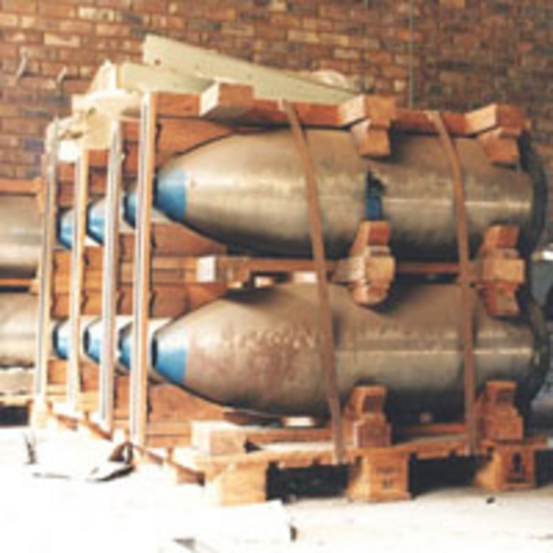 Südafrikanische Bombengehäuse, Foto: nuclearweaponarchive.org